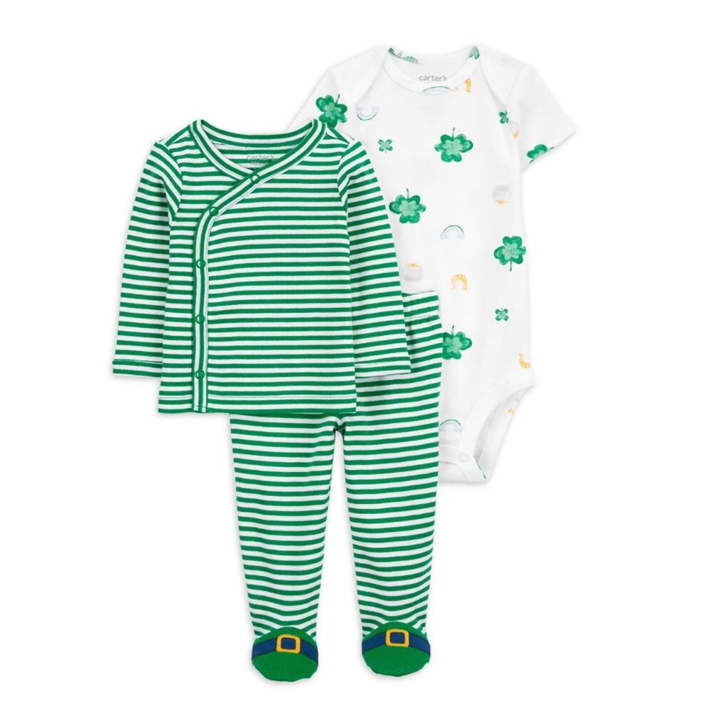 Carter's Child of Mine Baby Unisex St. Patrick's Outfit Set, 3-Piece - 3-6 Month